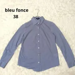 美品《bleu fonce》ロートレアモン 長袖ストライプシャツ 38 オフィス