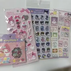 5枚　マイメロ　クロミ　ストーンシール　キッテスタイル　ジュエルマシュマロステッ
