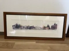 水彩画風の風景画 フレーム付き 額縁
