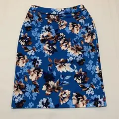【美品】 TALBOTS タルボット 花柄 スカート ブルー 2のサムネイル