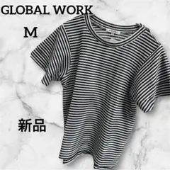 GLOBAL WORK フリル袖ボーダープルオーバー Mサイズ 美品 タグ付き
