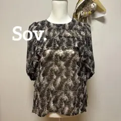 ♥u-071♥  Sov. 茶系 シースルー フリルブラウスのサムネイル