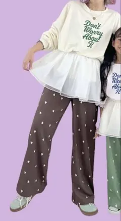 【しまむら】ayano チュチュセットハートパンツ 茶色 Lサイズ 激安