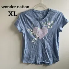 wonder nation 水色 Tシャツ XL/XLG