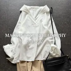 25SS マッキントッシュフィロソフィー リネン シャツ ブラウス 36 S 白 