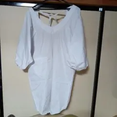 新品 和装割烹着/スモック Vネック バルーンスリーブ ホワイトエプロン 前掛