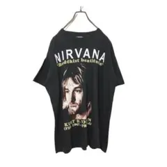 ⭐︎稀少⭐︎状態良好　両面大判　NIRVANA カートコバーンTシャツ　黒のサムネイル