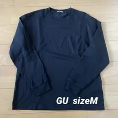 GU ジーユー コットン 長袖カットソー ポケット付き M