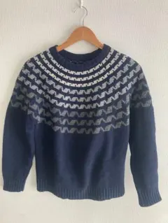 BEAMS ネイビー ノルディック柄 セーター S