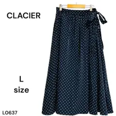 ★美品★CLACIER フレアスカート ドット ロングスカート L
