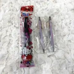 手帳用ボールペン2本　５色ボールペン＋シャーペン1本　【まとめ売り】【キティ】