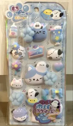 【正規品】　もちプニューステッカー　猫　しまえなが　肉球プニプニスクイーズ