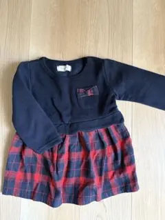 黒と赤のチェック ワンピース 95cm未満