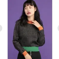 jouetie ブロッキングチビラメニット 블랙