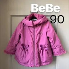 一度着用のみ！BeBeのピンクコート♡ 90のサムネイル