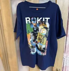 ROKIT Tシャツ L ネイビー グラフィック