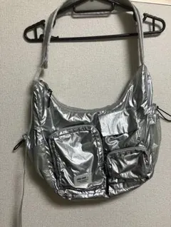wan様専用　ニコアンド　シルバー ショルダーバッグ メッシュポケット付き