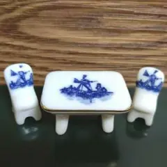 ミニチュア 陶器 置物 テーブルセット