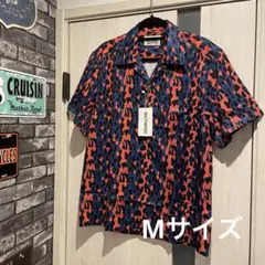 ノーブランド WACKO MARIA風 オープンカラーシャツ ヒョウ柄 Mサイズ