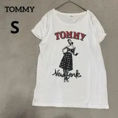 トミーTOMMY 半袖 コットンTシャツ ホワイト S ロゴプリントのサムネイル