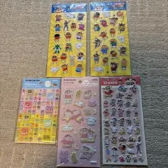 セリア　しんちゃんキャラクターシールセット　タイルシール　ぷっくりシール