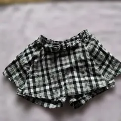 ウエストリボン、チェック柄フリルショートパンツ