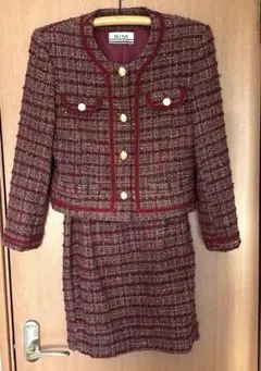 【平成レトロ】バブリースーツ　ツイード　セットアップ　ビンテージ　古着女子