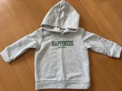 ベビー トレーナー フード付き グレー 12-18M 薄手