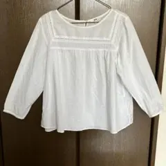 ユニクロ　白　レース　ブラウス　ゆったり　スモック　カットソー