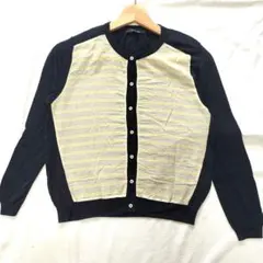 MACPHEE　マカフィー カーディガン サイズ1 シルク混　麻　ネイビー