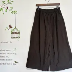 SEASON REASON /刺繍 ワイドパンツ 綿100% ブラウン LL