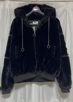 THICC フード付きボアジャケット ブラック（タグ付き）