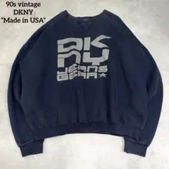 90s DKNY JEANS GEAR スウェット シルバーロゴ USA製　希少のサムネイル