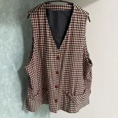 古着　チェック柄　ベスト