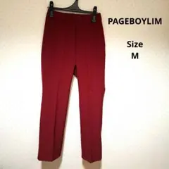 PAGEBOYLIM バーガンディ スラックス ストレートレッグ