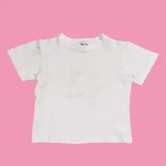 ベビーディオール ホワイト 白 ロゴ ラメ プリント 半袖 Tシャツ トップス