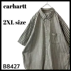 carhartt カーハート チェック柄 半袖シャツ グリーン オレンジ 2XL