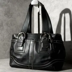 【本物】コーチ y2k ハンドバッグ 本革レザー 黒 ヴィンテージ SOHO