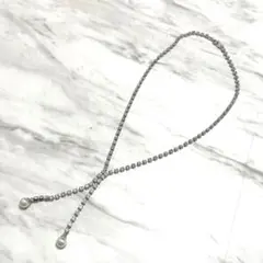 合成パール　ラインストーン　ネックレス　コスチュームジュエリー　豪華　輝く