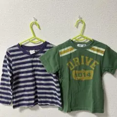 キッズ服 Tシャツセット (ストライプ&緑)