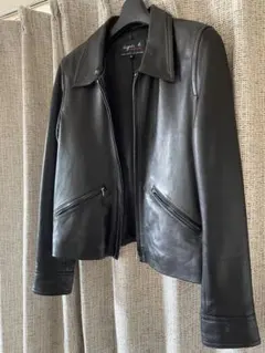 アニエスベー スペシャル　羊革　シングルライダース風　革ジャン　フランス製 アニエスベー スペシャル 羊革 シングルライダース風 革ジャン