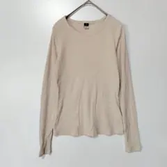 OLD NAVY リブ 長袖Tシャツ XS ベージュカットソーのサムネイル