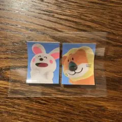 たべっ子どうぶつ 証明写真 ステッカー うさぎ らいおん