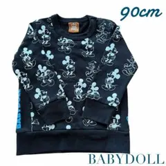 BABYDOLL ベビードール　ディズニー　ミッキー　トレーナー ブラック　90