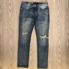 ダメージ加工スリムフィットジーンズ 30x30 gap