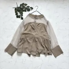 ユーミン様専用【S COLLAGE】シアーリネンライクダブルジャケット モカ