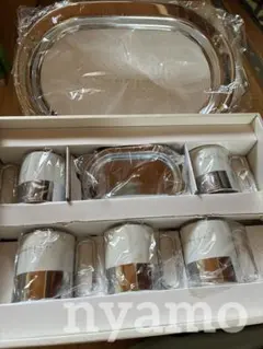【食器セット】昭和レトロ コーヒーカップ トレーセット 新品未使用のサムネイル