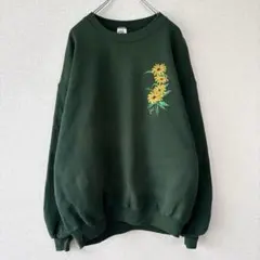 JERZEES 90s USA製　スウェット　ワンポイント　花柄　XL 022