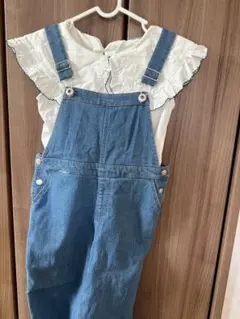 デニムブルー オーバーオールシャツセット