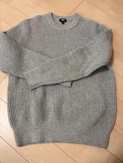 UNIQLO ローゲージ クルーネックセーター グレーのサムネイル